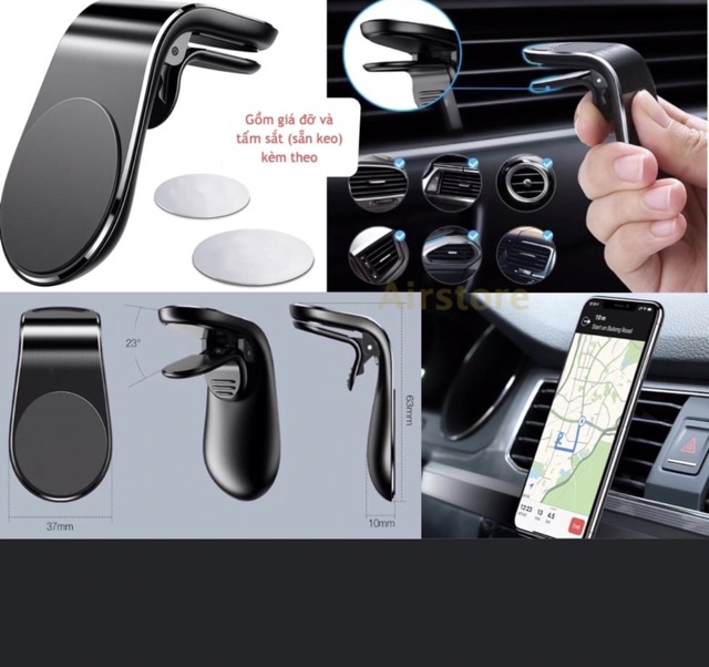 Giá Đỡ Điện Thoại Trên Ô Tô Dạng Hít Gài Cửa Gió Điều Hoà Phù Hợp Với Mọi Loại Xe [Hàng Loại Tốt] | BigBuy360 - bigbuy360.vn