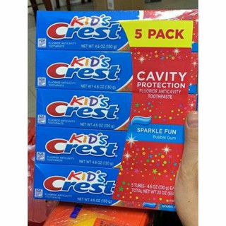 [130gr] Kem Đánh Răng Cho Bé Crest Kid Cavity Protection SParkle Fun