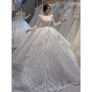 Váy cưới cô dâu,váy cươi bồng xoè,váy cưới công chúa tay dài
