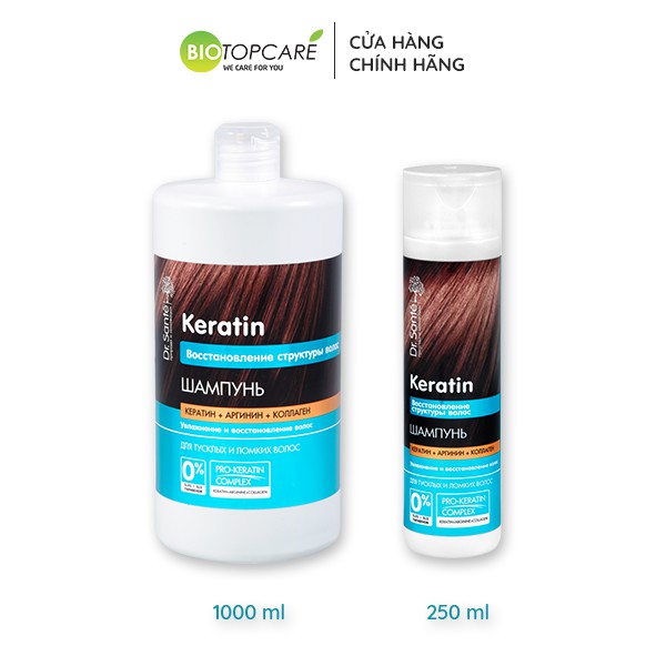 Dầu gội, ủ Dr. Sante Keratin phục hồi cấu trúc tóc hư tổn - BioTopcare Official