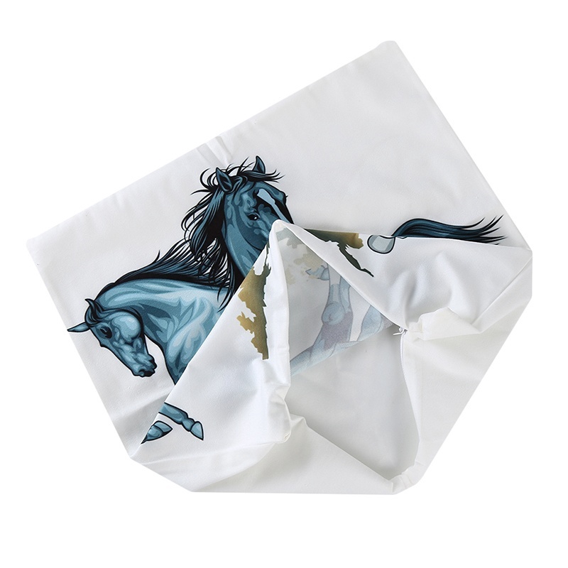 Áo Gối Được Làm Từ Chất Liệu Cotton Với Họa Tiết Hình Con Ngựa Dùng Cho Ghế Sofa, Xe Hơi, Giường Ngủ Ốp