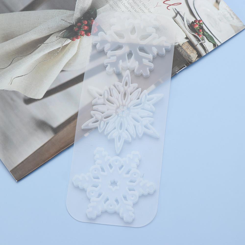 PINEVN Khuôn Silicone Làm Thẻ Treo Trang Trí Cây Thông Giáng Sinh Hình Bông Tuyết