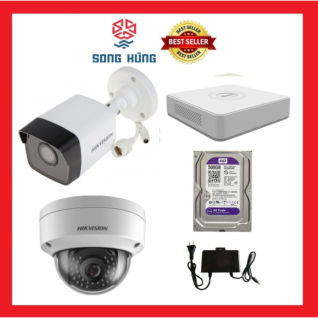 Trọn bộ 1-4 Camera Hikvision IP DS-2CD1001-I (thân) DS-2CD1101-I (cầu) Văn Phòng Giá Rẻ HD 1MP 720P tặng kèm ổ cứng