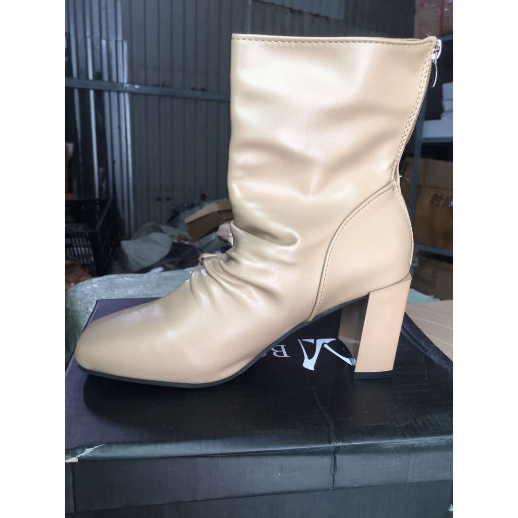 BOOT NHĂN CỔ CAO DA MỜ GÓT VUÔNG X33 (Fullbox) | BigBuy360 - bigbuy360.vn