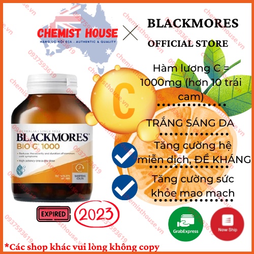 Blackmores Bio C 1000 Viên uống bổ sung C 1000mg 62 viên DATE 2023