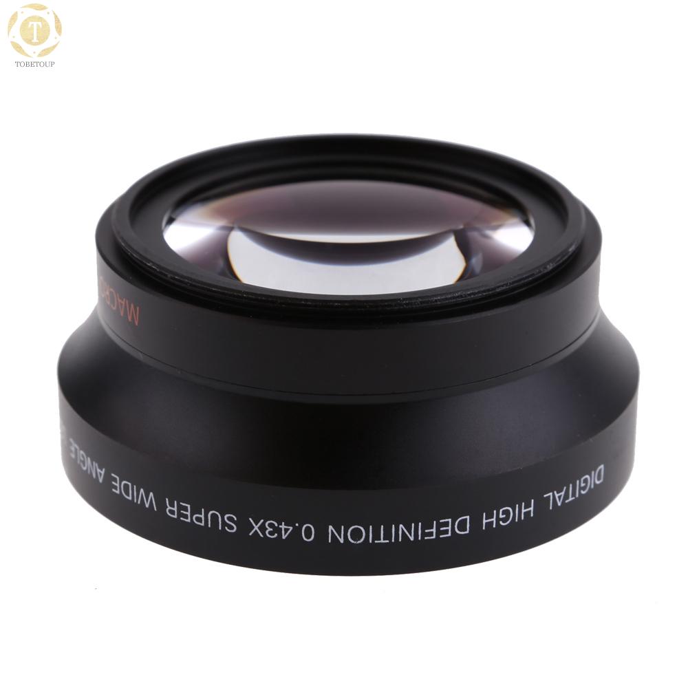 Ống kính góc siêu rộng 0.43× độ phân giải cao cho 67mm Canon Rebel T5i T4i T3i 18-135mm 17-85mm / Nikon 18-105 70-300VR