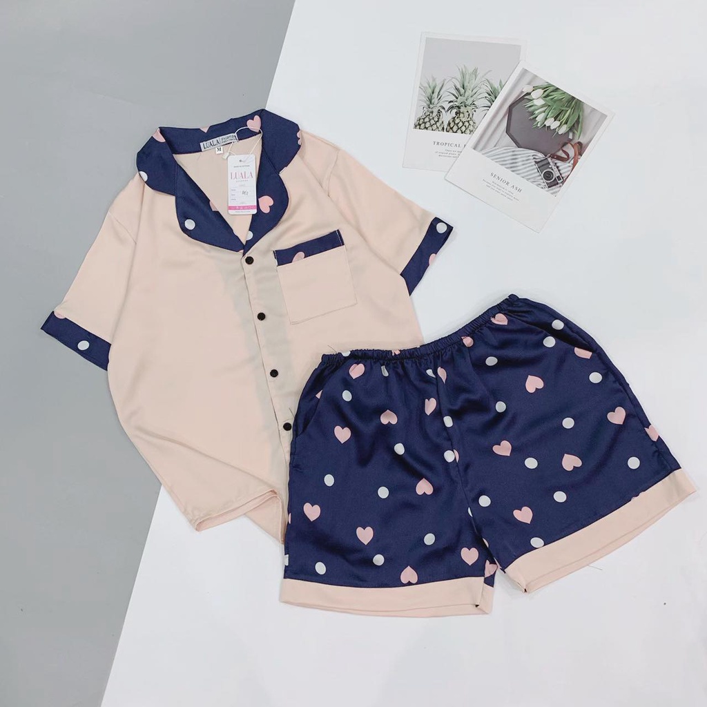 Đồ bộ pijama đùi chất lụa satin size M,L,XL | BigBuy360 - bigbuy360.vn