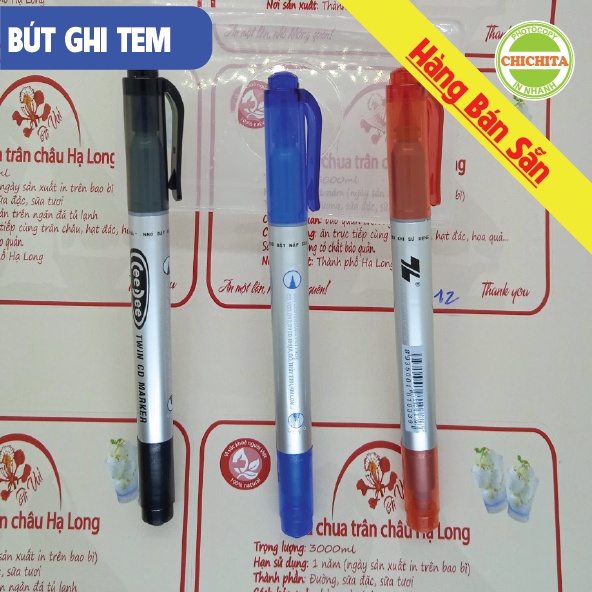 Bút dạ dầu Thiên Long, bút chuyên dùng ghi tem nhãn cán bóng (Bút dạ)