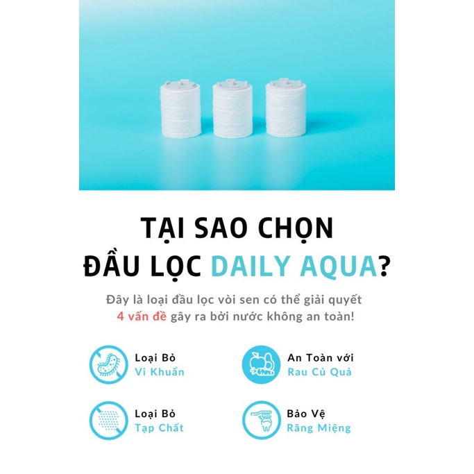 [Hàng chính hãng- Freeship] Bộ lõi lọc đầu bồn rửa tay Daily Aqua - 3 lõi lọc