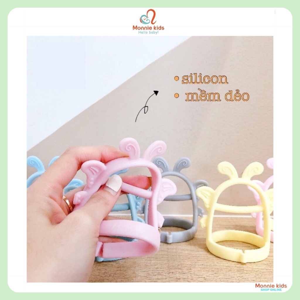 Gặm nướu cho bé Agafura butterfly Hàn Quốc, ngậm nướu silicone cao cấp - Monnie Kids