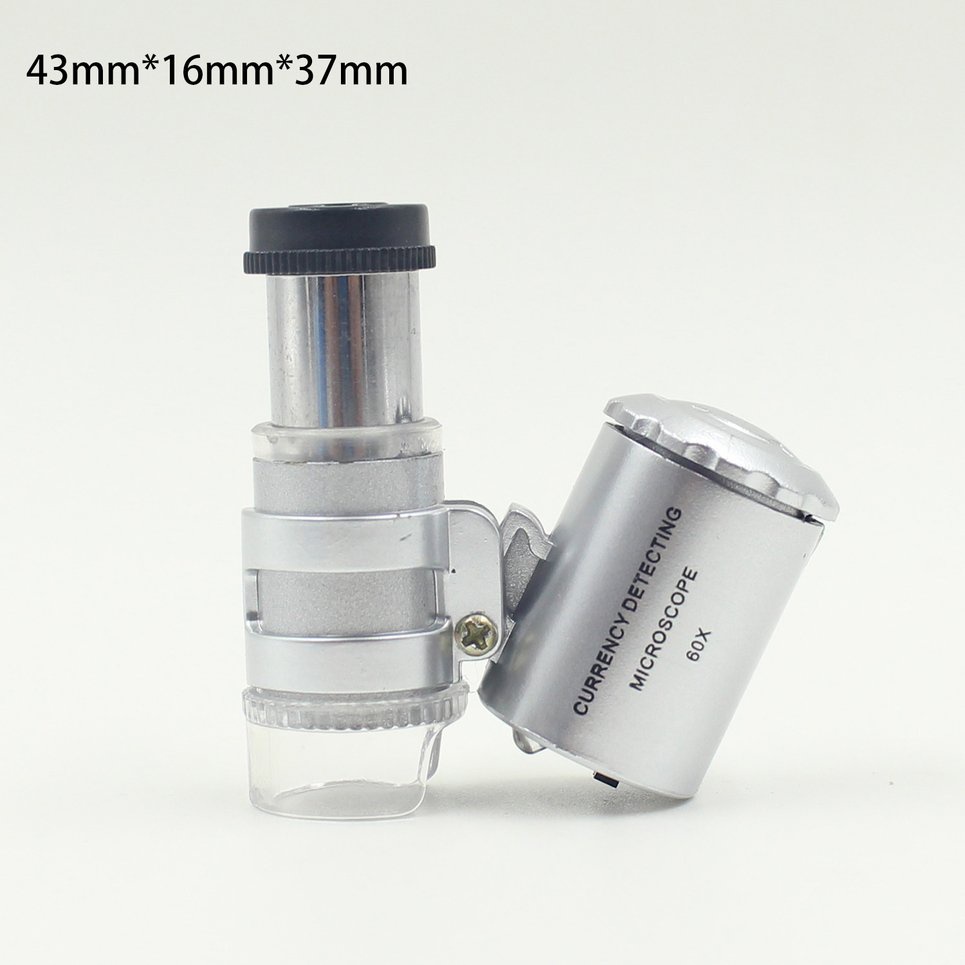 Microscope 60X LED Lighting Mini Multifunctional Illuminated Glass Lens Loupe