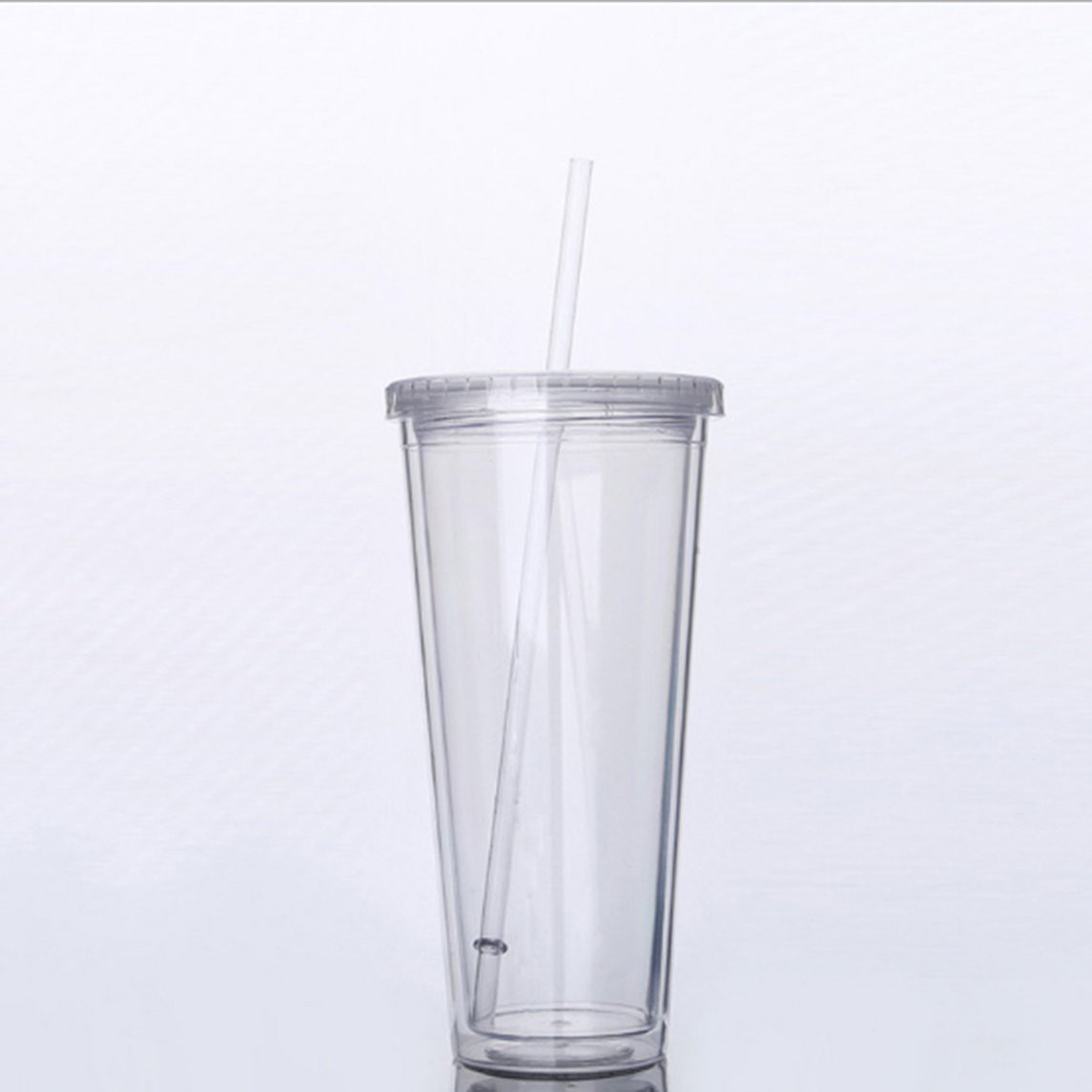 Bình Nước Nhựa Trong Suốt Hai Lớp Chống Bỏng 650ml Tiện Dụng | BigBuy360 - bigbuy360.vn