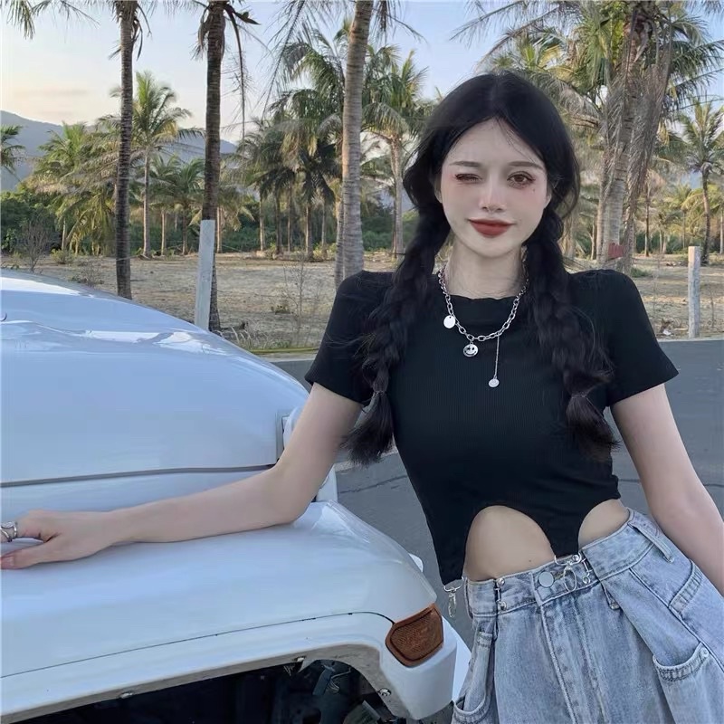 Áo Thun CropTop Phối khoen