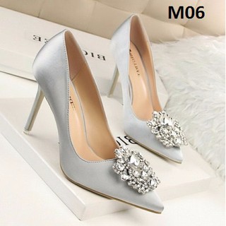 [ORDER] GIÀY CAO GÓT LỤA ĐÍNH ĐÁ CAO CẤP 12CM