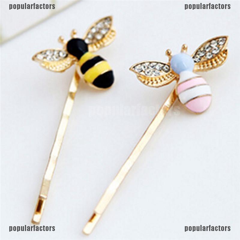 Kẹp Tóc Hình Chú Ong Đính Đá Dễ Thương Cho Nữ