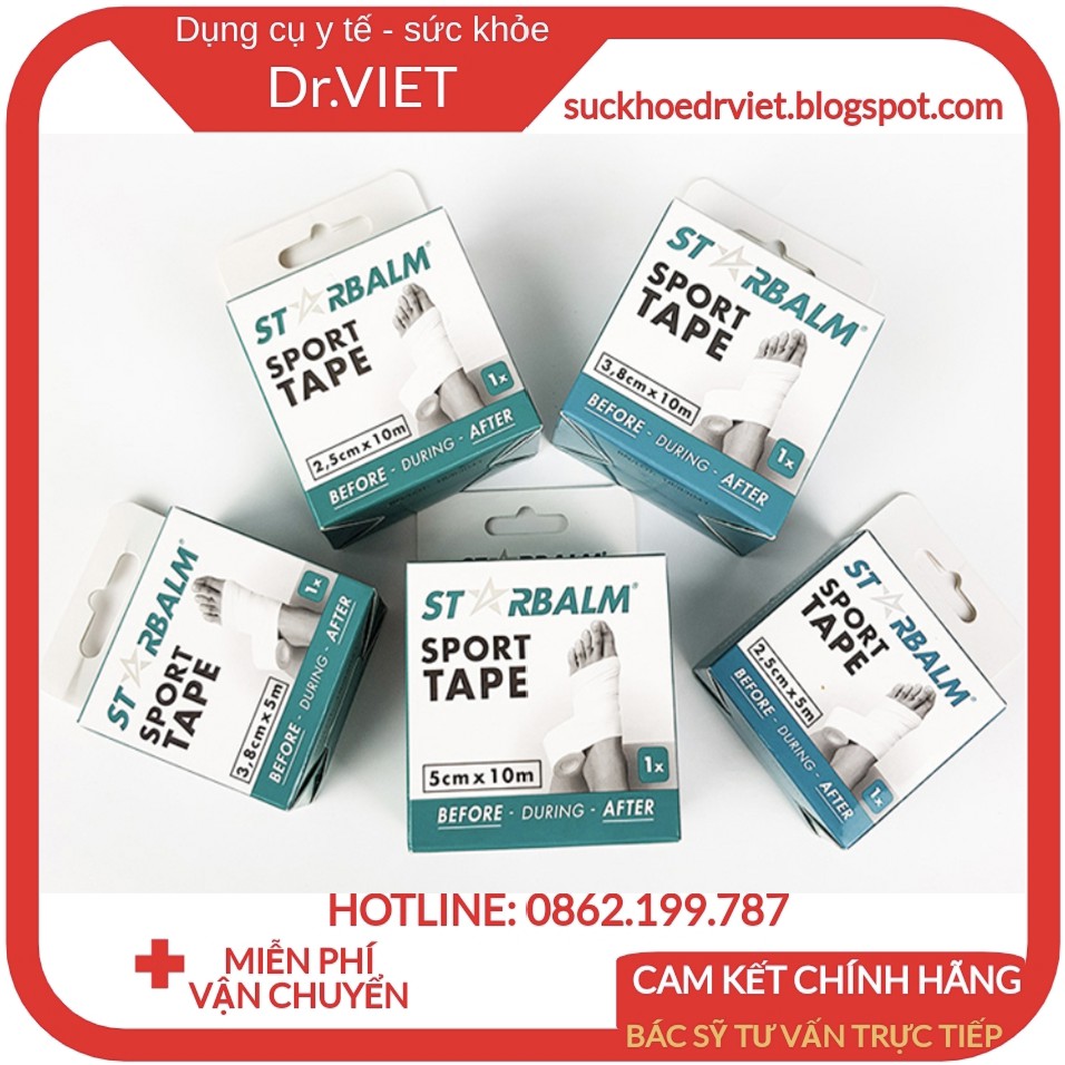 BĂNG VẢI THỂ THAO STARBALM HÀ LAN CHÍNH HÃNG BẢO VỆ VÀ HỖ TRỢ CƠ, KHỚP KHI TẬP LUYỆN, CHƠI THỂ THAO HIỆU QUẢ