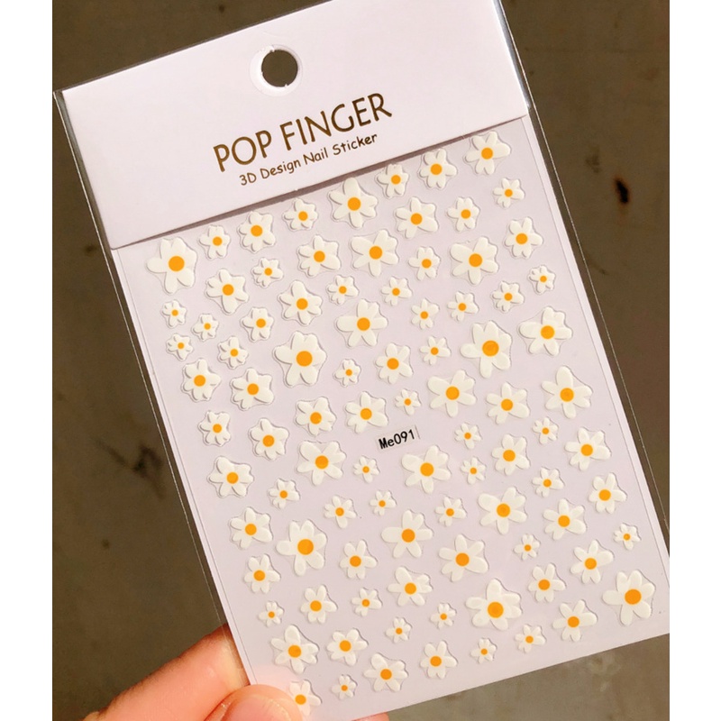Miếng Dán Trang Trí Móng Tay Hình Hoa Cúc Mùa Hè 3D