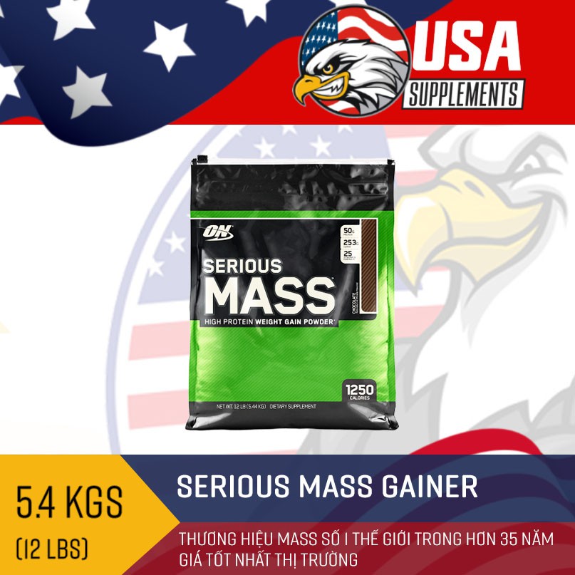 Sữa Tăng Cân Tăng Cơ Serious Mass 12lbs - On Authentic 100%