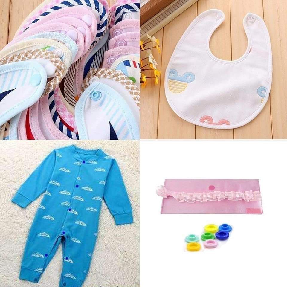 Bộ Kìm bấm cúc nhựa và hộp 150 bộ nút đủ màu