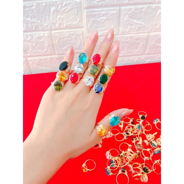 nhẫn hột màu