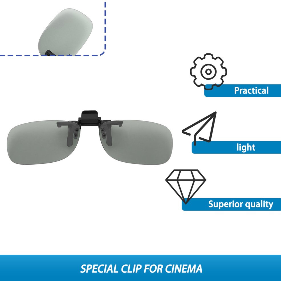 Kính Xem Phim 3D Cho 3D TV Kính phân cực xem phim 3D kiểu dáng đơn giản trẻ trung 3D Glasses Clip