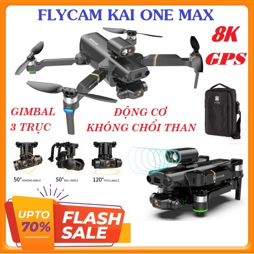 Flycam Kaione Max 4k gimbal 3 trục bay 1200m có cảm biến va chạm