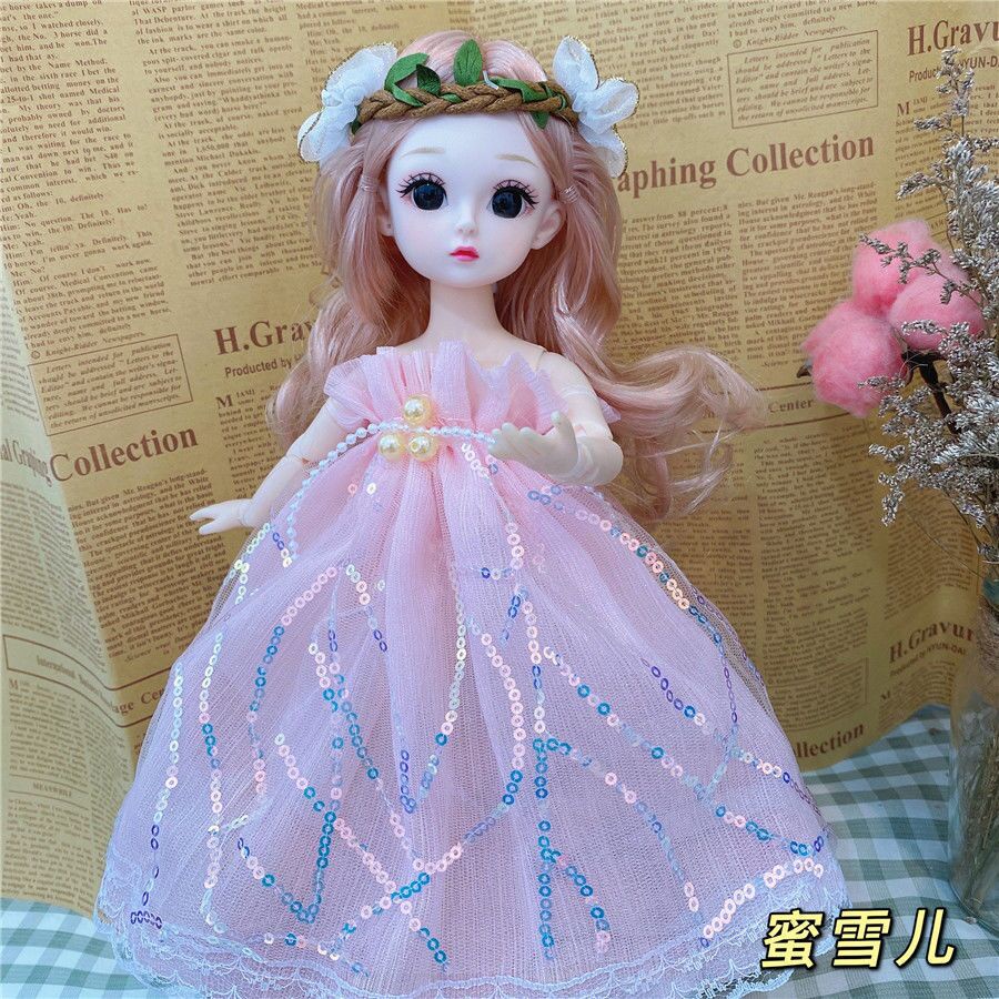 Búp bê Barbie mắt to 3D 30cm