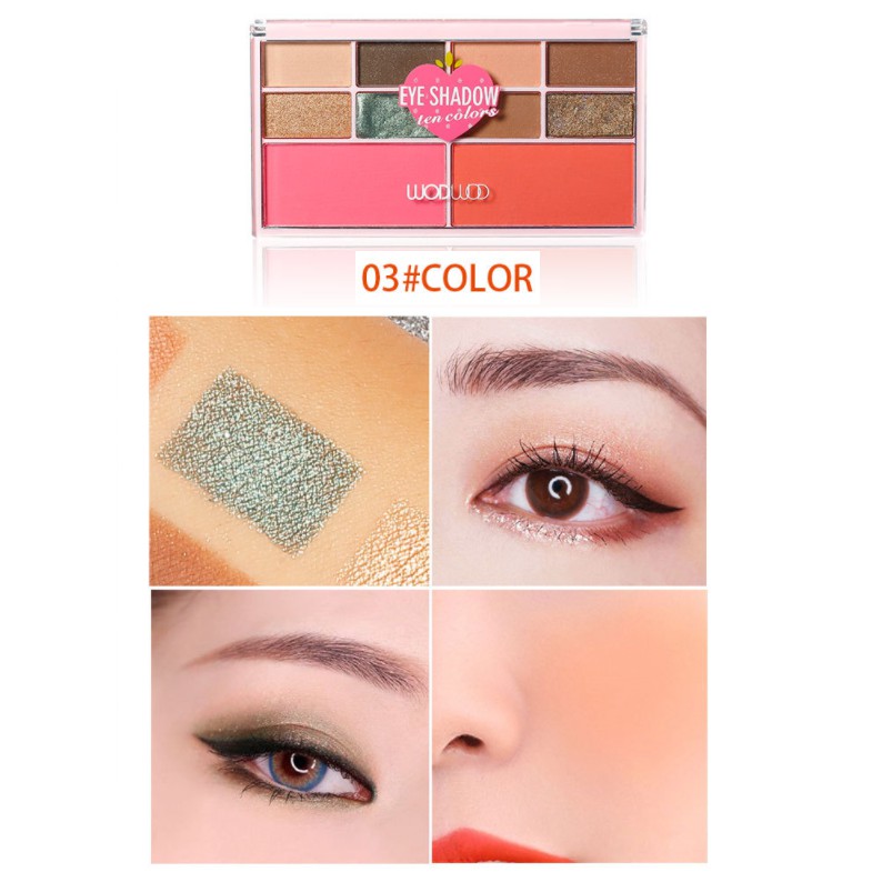 Bảng phấn mắt má tạo khối đa năng Wodwod Eyeshadow Ten Colors 10 ô