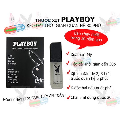 Chai xịt Playboy [An Toàn & Chính Hãng]