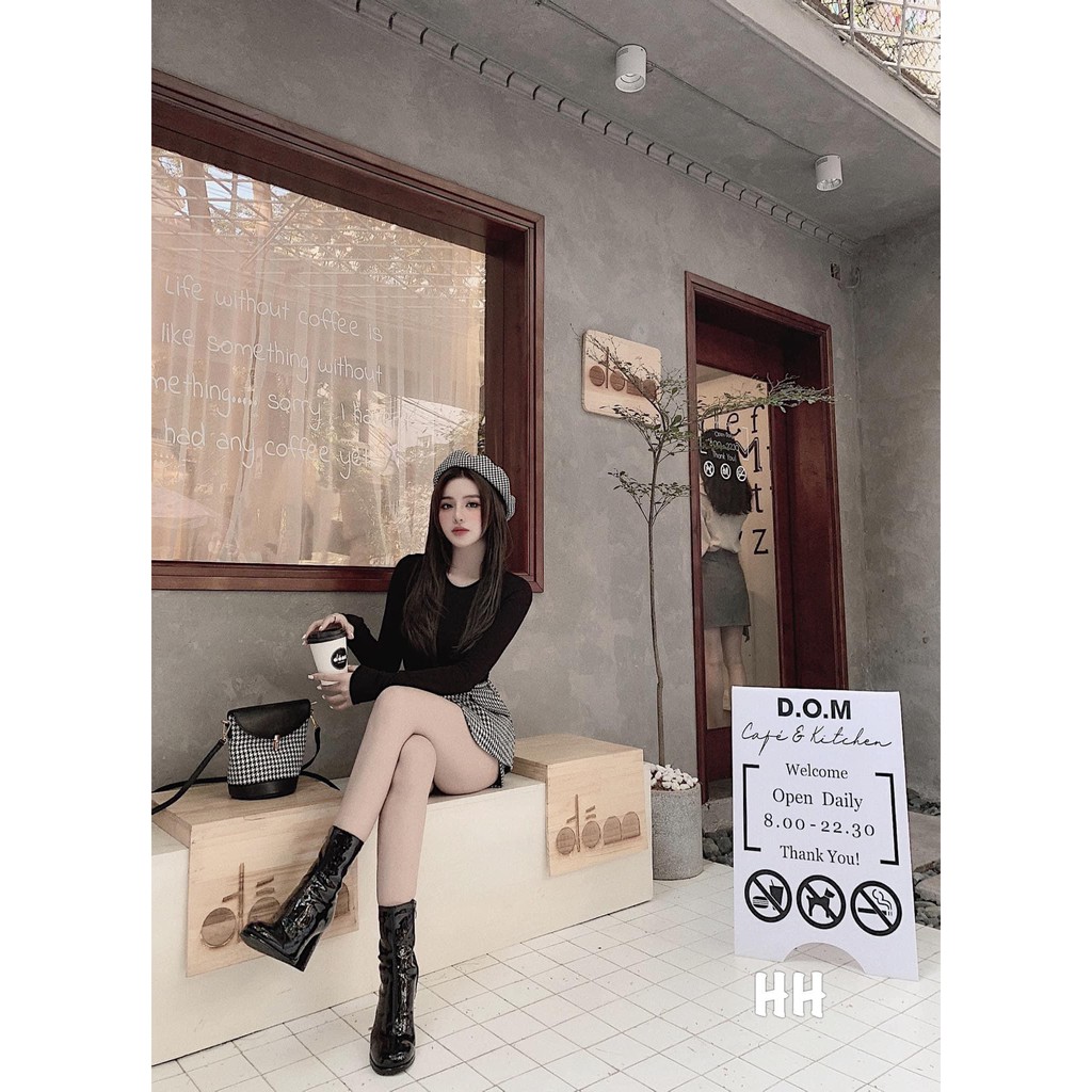Mua áo e tặng quần ạ (áo len mix quần dạ kẻ caro )