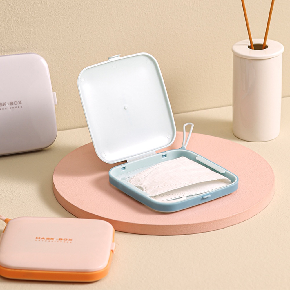 Hộp Nhựa Đựng Khẩu Trang Nắp Lật Chống Bụi Bẩn Hình Vuông Nhỏ Gọn Tiện Lợi