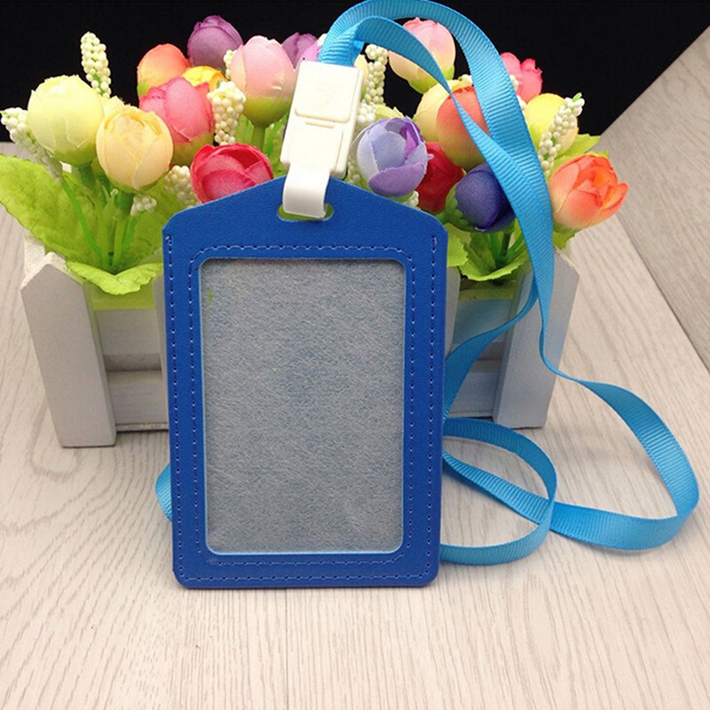 1 Túi Đựng Thẻ Id Bằng Da PU Kèm Vòng cổ Tiện Dụng