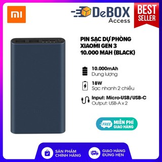 Pin Sạc Dự Phòng XIAOMI GEN 3 - 10.000 mAh PLM13ZM - Năm 2019