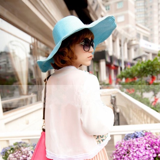 Nón giả cói đi biển vành rộng thời trang - M001