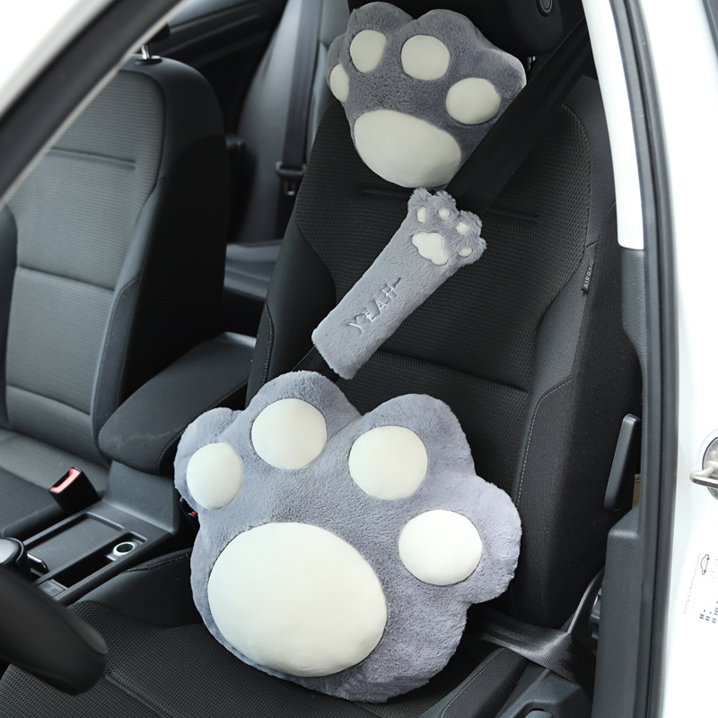 Gối tựa đầu hình bàn chân mèo đáng yêu cho xe hơi