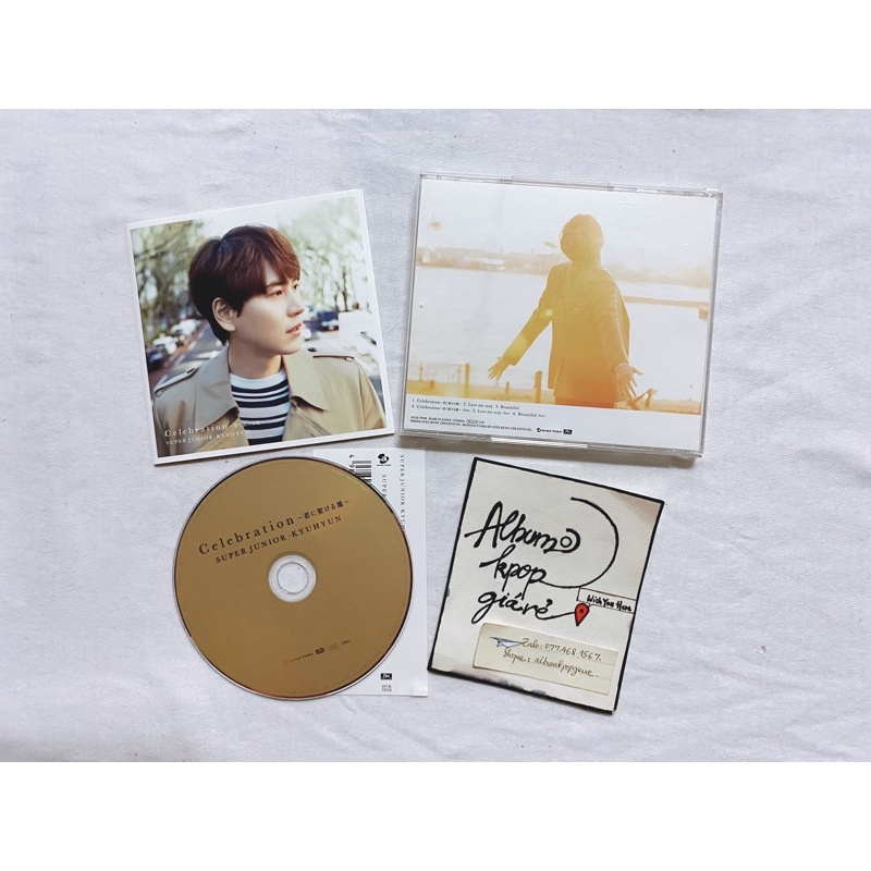 Super Junior Kyuhyun album Nhật Celebration đã khui seal, gồm CD kèm mini booklet như hình.