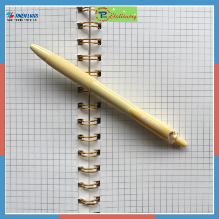 Bút gel bi Pazto Thiên Long mực xanh, nét 0.6 màu cán pastel, tay cầm có đệm cao su, ngòi trơn đều mực GelB039