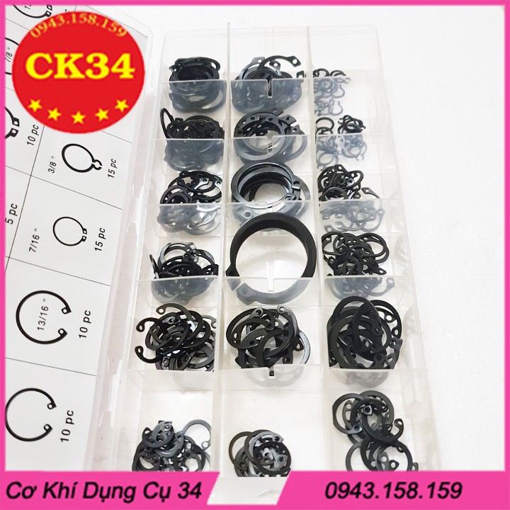 Phanh trục, vòng lò xo, vòng phe, phe gài trục, vòng chặn ngoài, long đen, vòng đệm 225pc