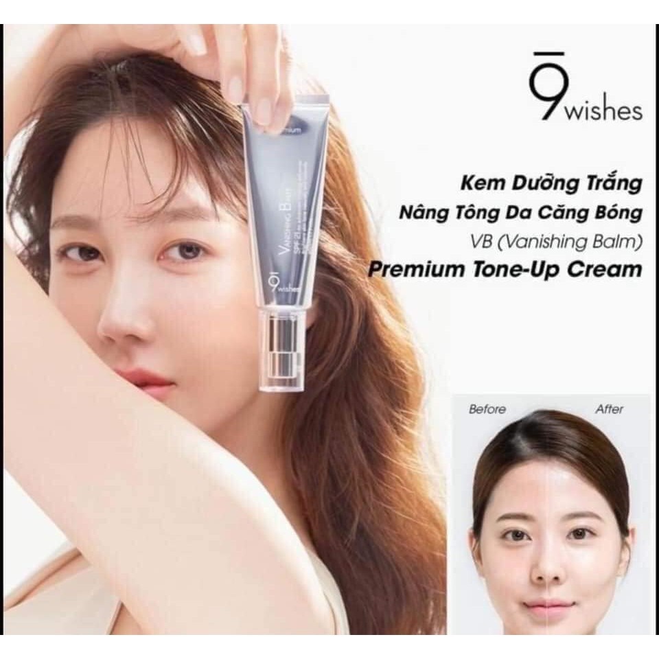 Kem Dưỡng Trắng Da Nâng Tone 9wishes Vanishing Balm Premium SPF21++