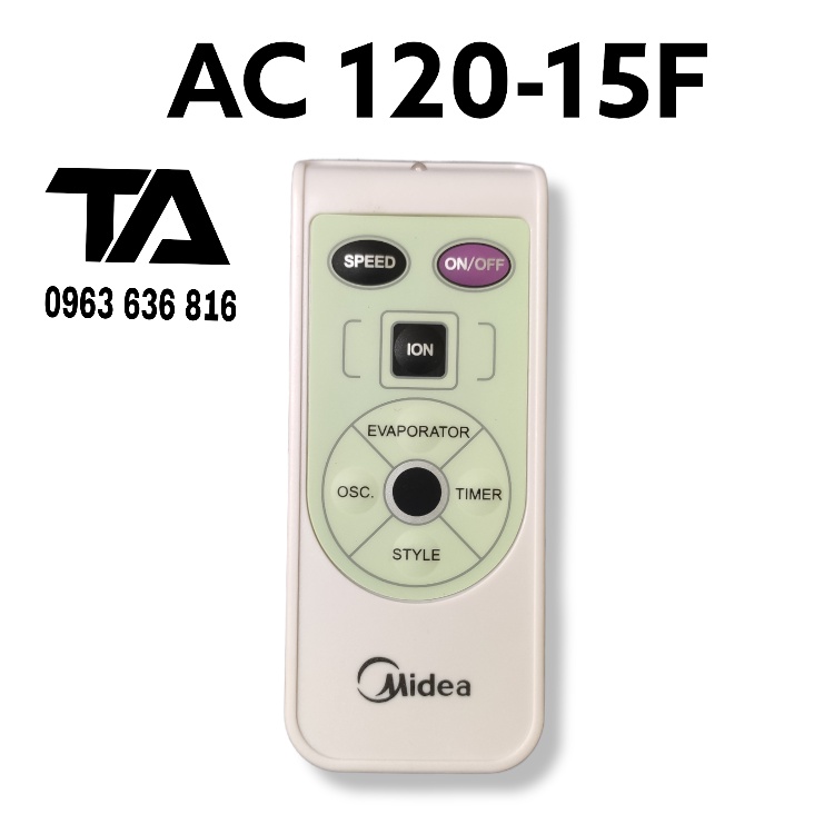 ( Chính Hãng ) Remote Quạt Hơi Nước, Điều Khiển Quạt Midea AC 120 - 15F