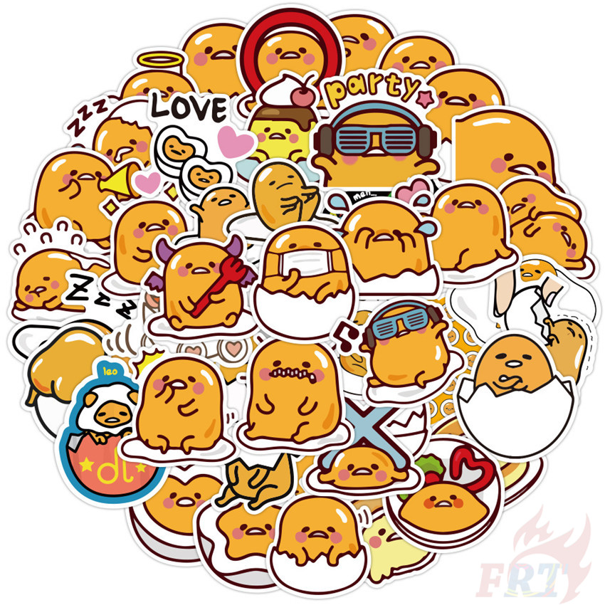 Set 60 miếng dán họa tiết Gudetama - 01 Anime thời trang trang trí ván trượt