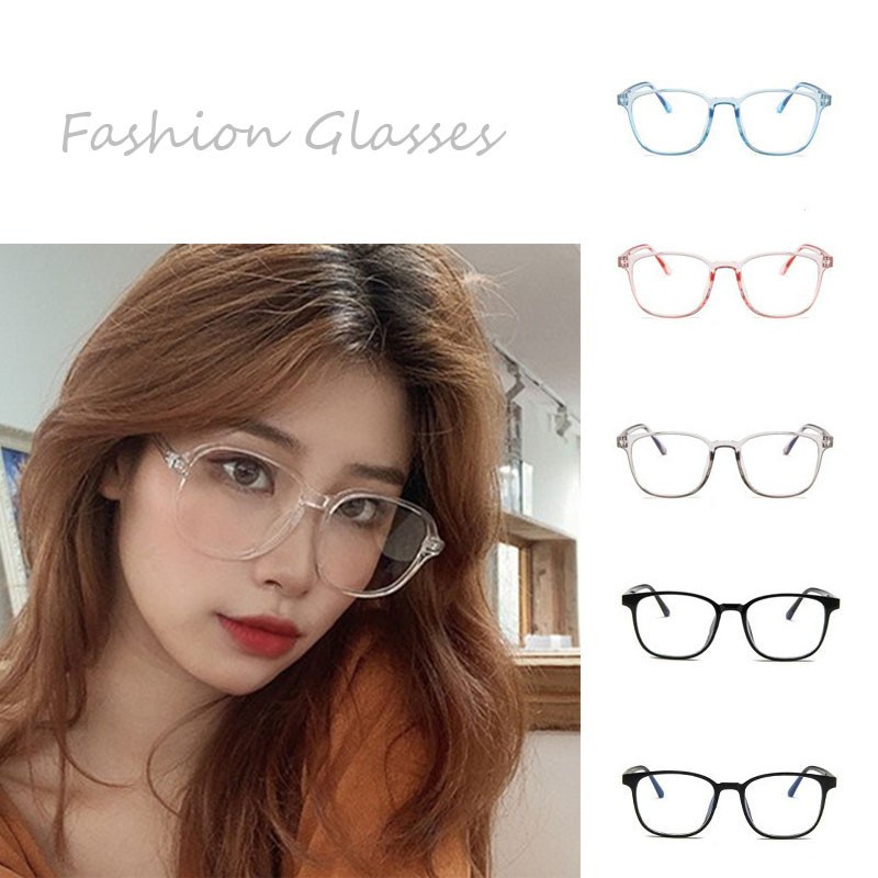 (KIQI-FASHION) COD Mắt Kính Gọng Vuông Trong Suốt Phong Cách Hàn Quốc Cổ Điển Thời Trang Cho Nữ