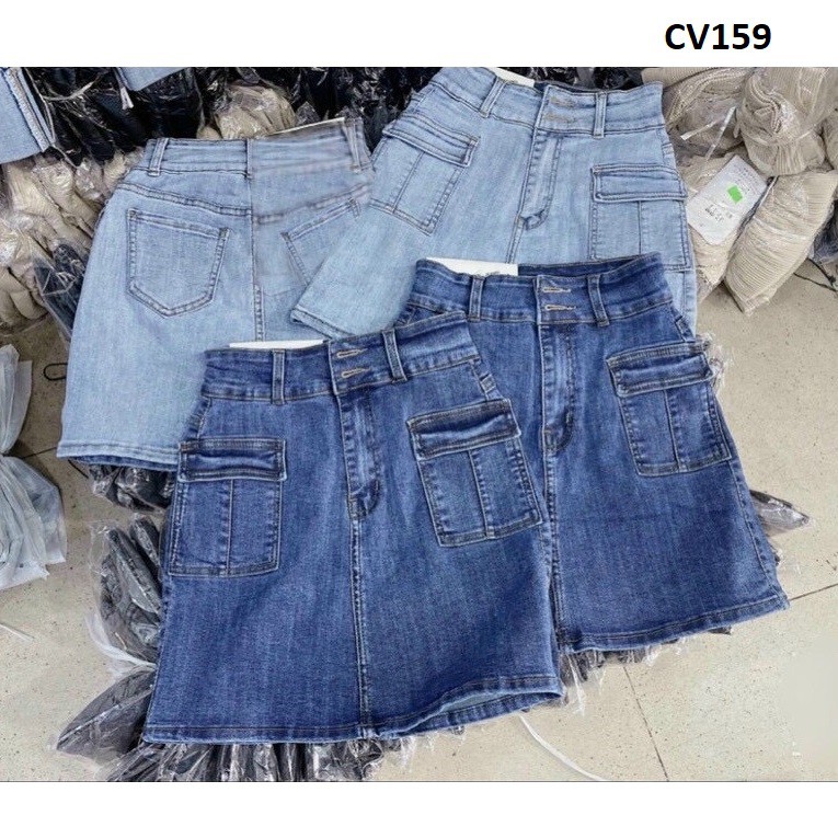 Chân váy jeans co giãn có lót quần dáng A CV159