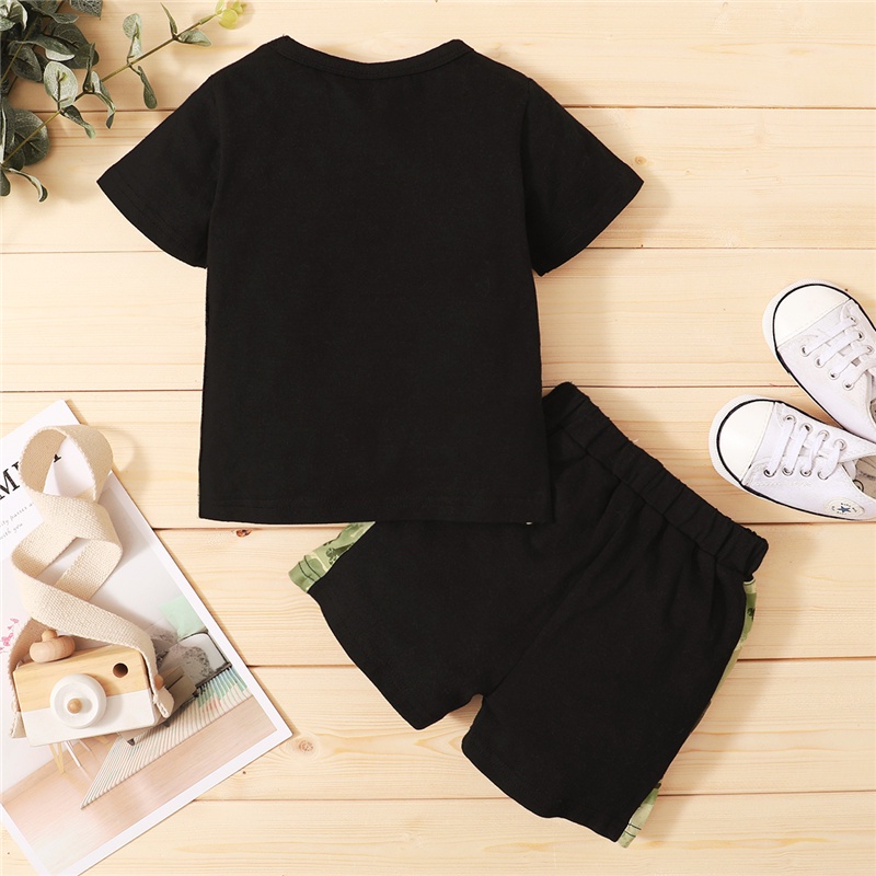 Set trang phục thể thao MIKRDOO 2 món áo thun tay ngắn và quần short thời trang mùa hè cá tính cho bé trai