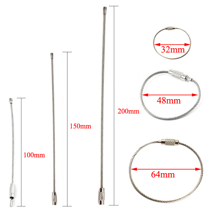 Set 5 vòng khóa tròn bằng thép không gỉ EDC gài khóa đa dụng