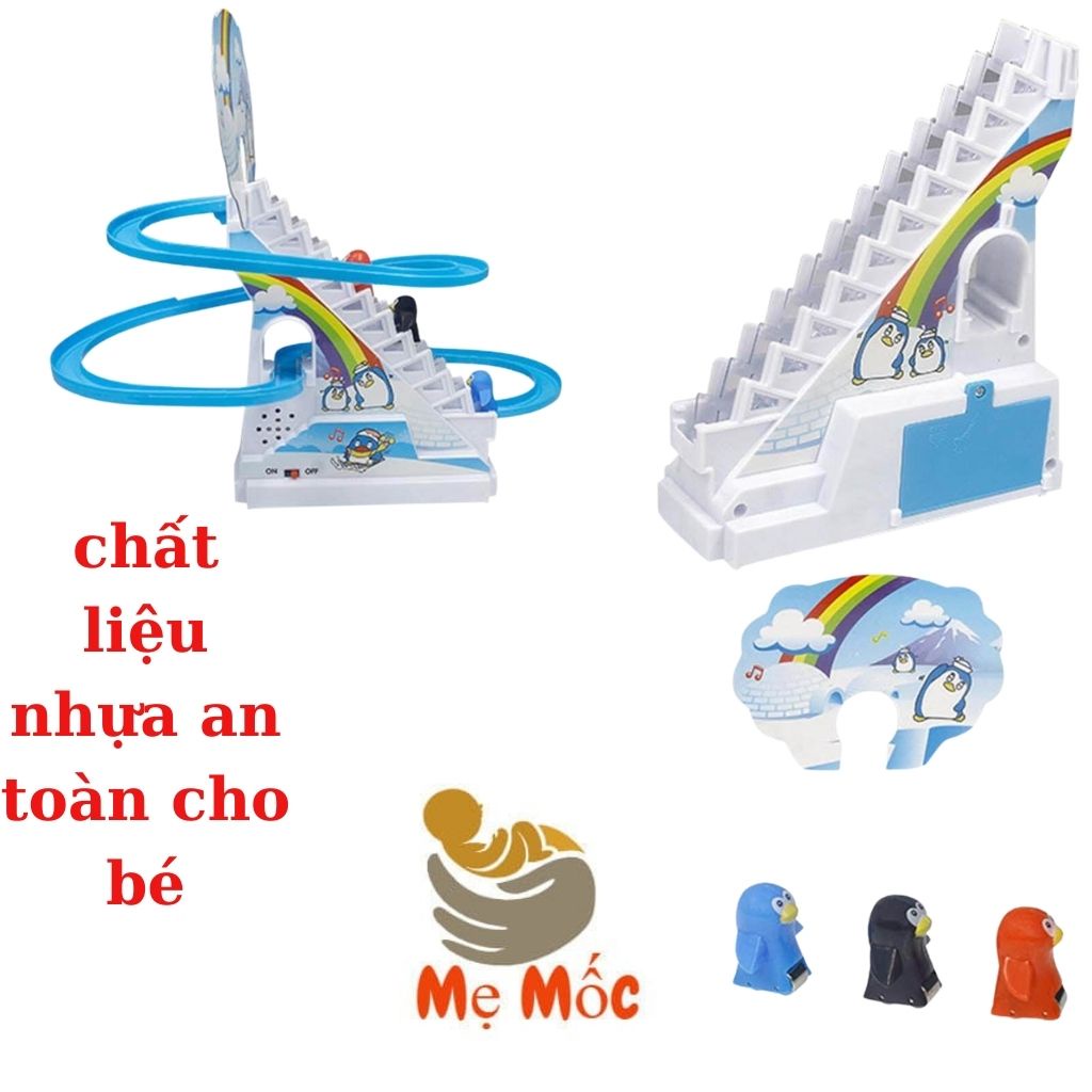 Bộ Đồ Chơi Chim Cánh Cụt Leo Thang Có Đèn Và Nhạc Cho Bé Mẹ Mốc ,CCLT