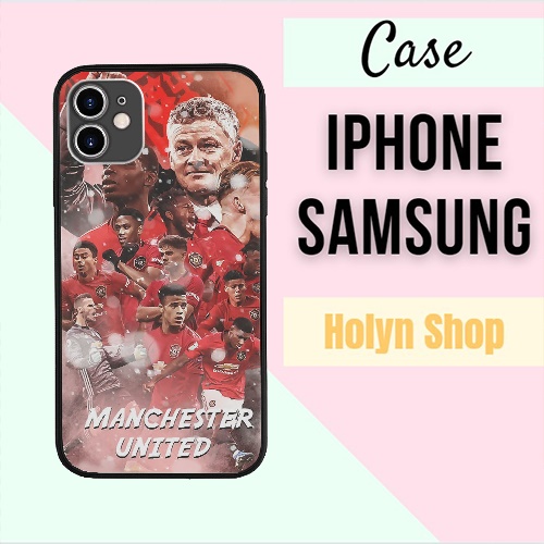 Ốp Màu Đen In Hình Cầu Thủ Bóng Đá Đội Hình Mu Hot Trend Cao Cấp mcm cho IPHONE SAMSUNG MAN20211231