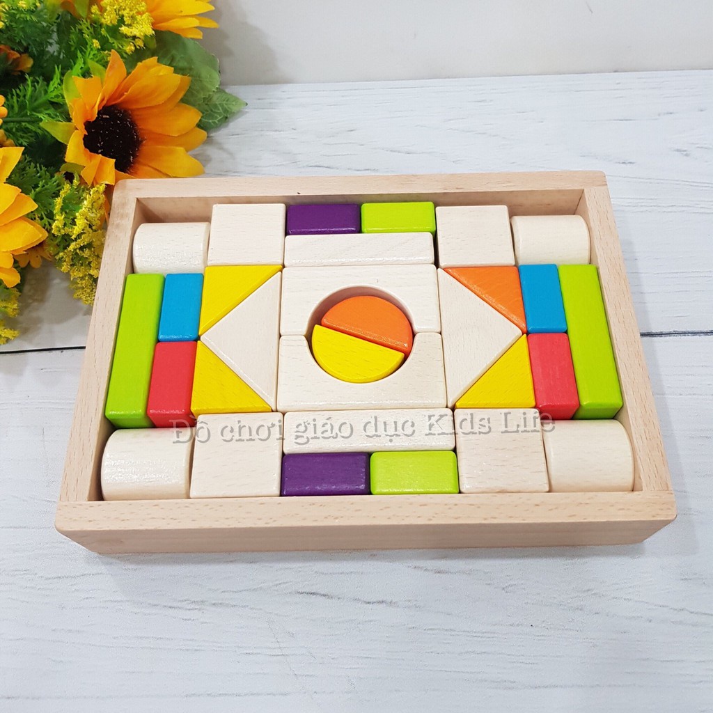 Bộ 30 hình khối xếp hình