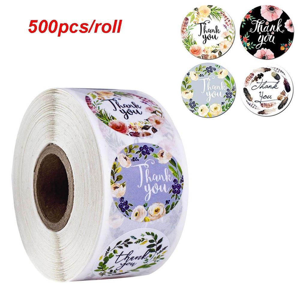 Cuộn 500 Sticker In Chữ Thank You Dán Trang Trí Đa Năng