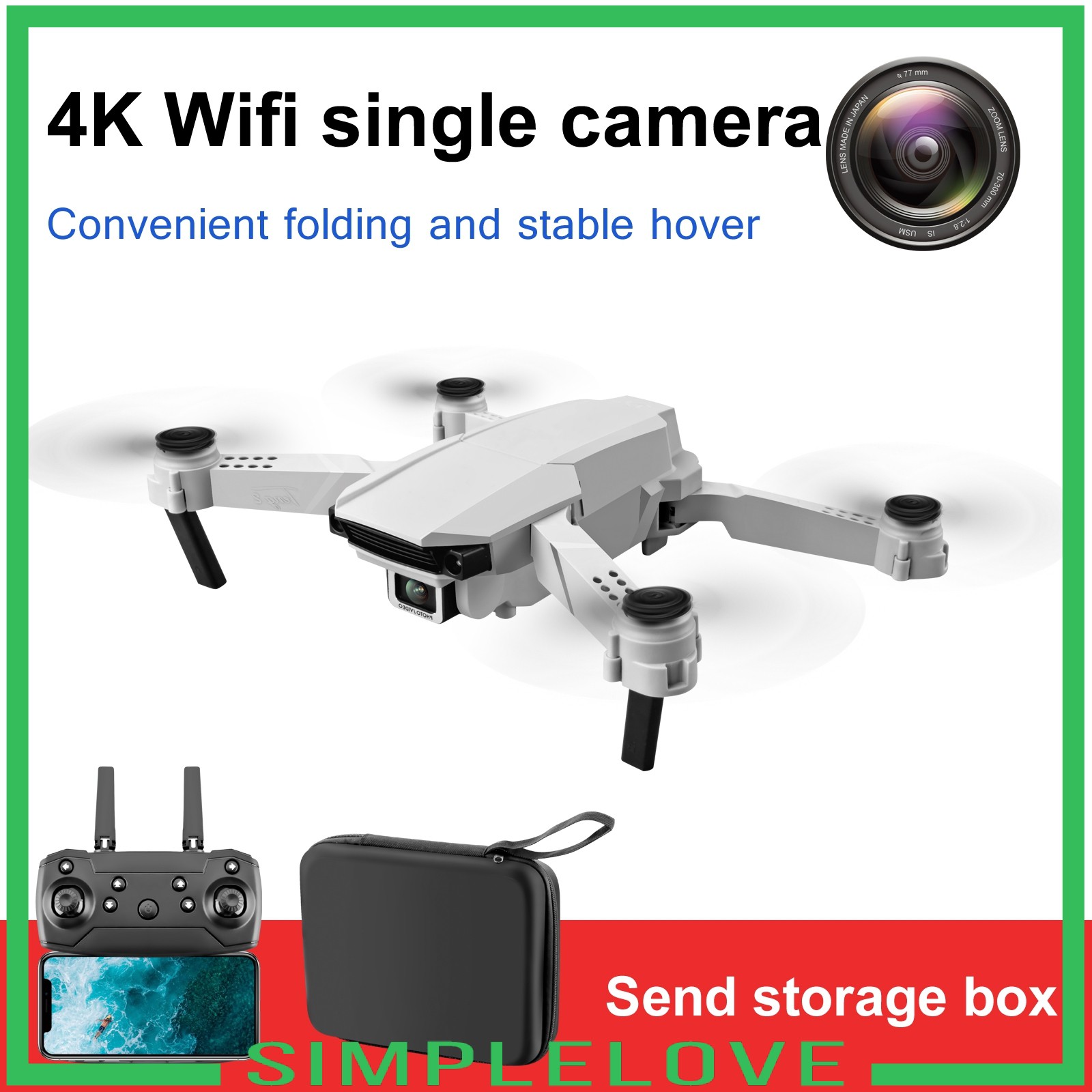 RC Flycam Điều Khiển Từ Xa Fpv Wifi Hd Camera Có Thể Gấp Gọn